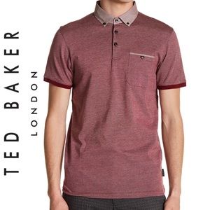 Ted Baker London Leeds Pique Knit Polo Shirt sz 6